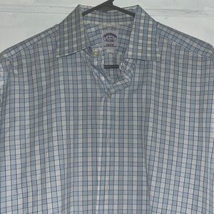 Brooks Brothers Button Down Checkered Blue and White Size 16-34